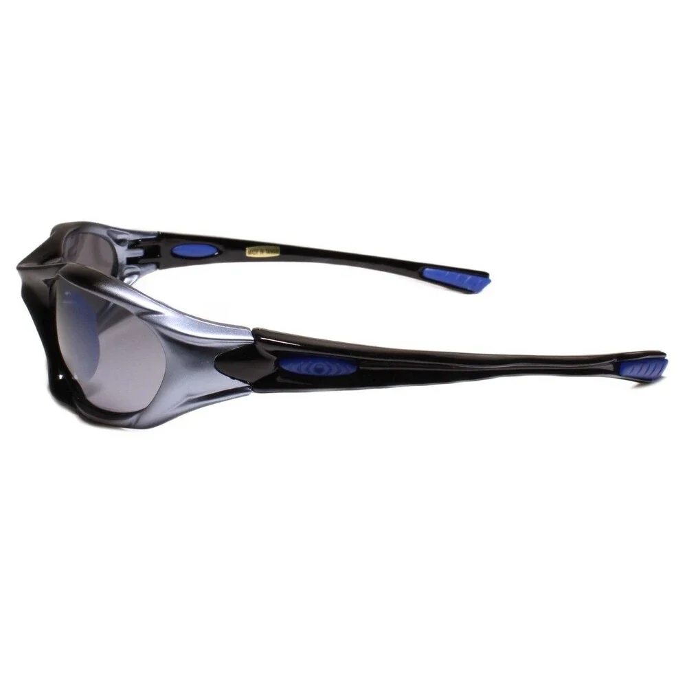 Athletic Golf Cycling Baseball Sporty Rectangle Sunglasses Black & Blue